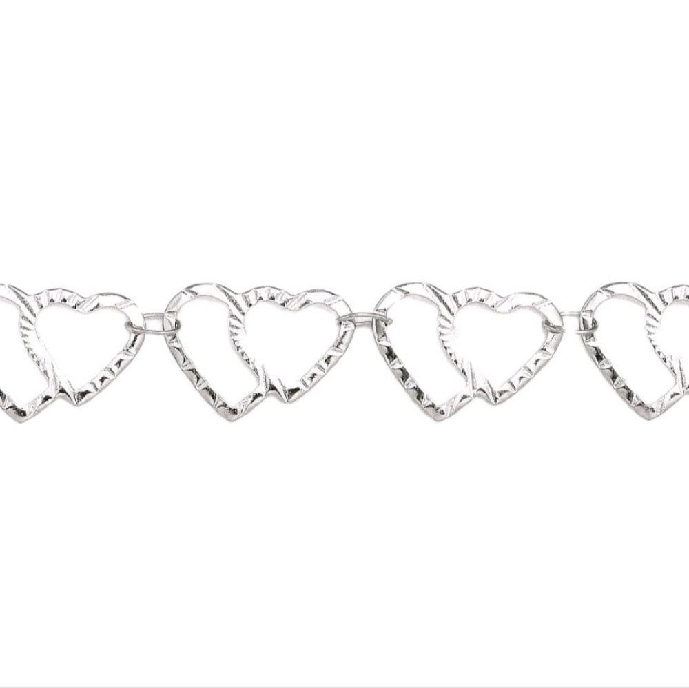Silver Dainty Heart Link Bracelet - Picture 3 of 4